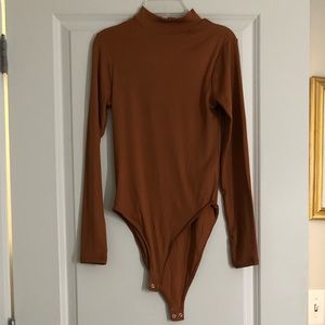 Mustard high-neck long-sleeve bodysuit